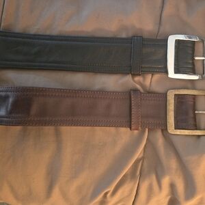 Men's Black and Brown Leather Belts